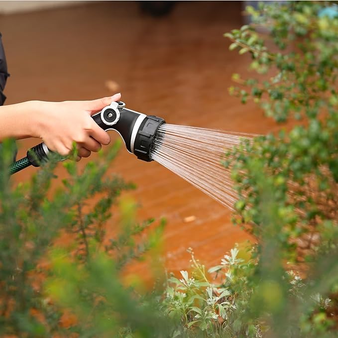 RESTMO Heavy Duty Garden Hose Nozzle, High Pressure Hose Spray Nozzle with 3 Adjustable Jet Modes, Water Nozzle with Thumb Control For Flow Adjustment, 7 Spray Patterns For Watering, Washing, Cleaning