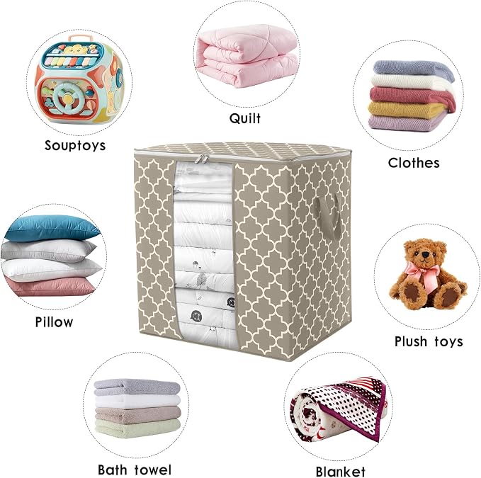 Storage Bags 6 Pack 100L Clothes Organization and Storage Containers