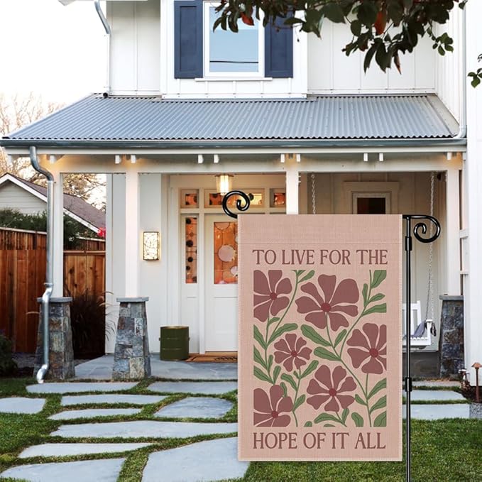 To Live for the Hope of It All Garden Flag, Double Sided Yard Outdoor Farmhouse Lawn Porch Decor, Motivation Quote Flag Gifts, Folklore Inspired Flag, Birthday Gifts for Women Music Lover