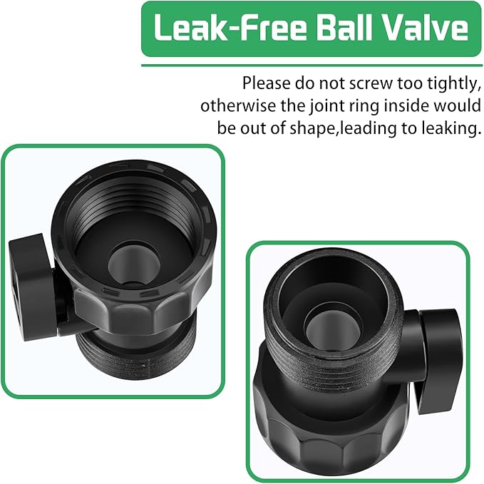 12 PCS 3/4'' Plastic Garden Hose Shut Off Valve,Water hose Shut-Off Ball Valve Thread Connector Coupling for Telescopic Water Pipe Water Gun Valve Control Standard 3/4'' Thread Connector Coupling