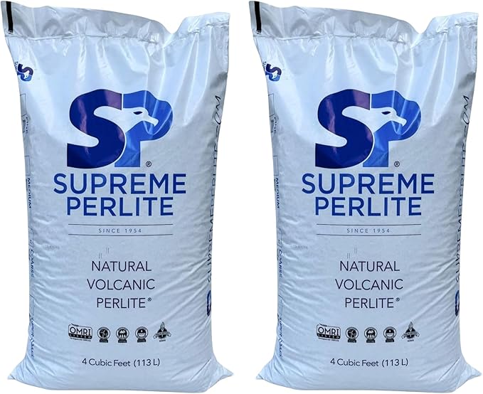 Supreme Perlite 2 Pack Coarse Horticultural Perlite for Potting Soil, Seed Starting, Propagation, Organic Gardening & Soil Aeration, 4 Cu Ft Bag