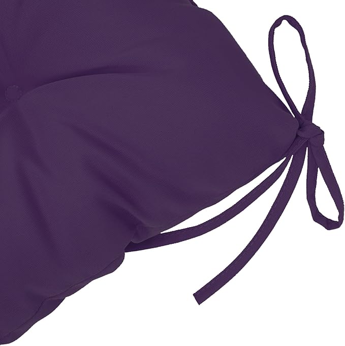 QILLOWAY Outdoor Chair Cushion for Patio Furniture, Waterproof Patio Cushions Set of 2 with Ties, Fade Resistant Replacement Pads for Outdoor Rocking Chairs,Purple