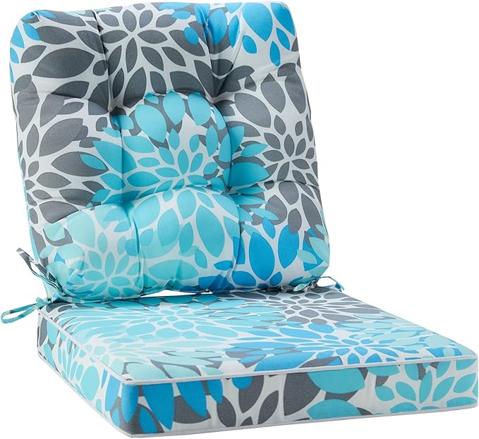 JMGBird Outdoor Chair Cushions Set - 19"x19" Deep Seat & Back Cushions, Water-Resistant Tufted Pillows for Patio Furniture