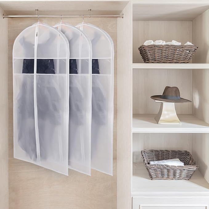 Zilink Clear Suit Coat Bag for Storage Dress Bags for Hanging Clothes 50 in