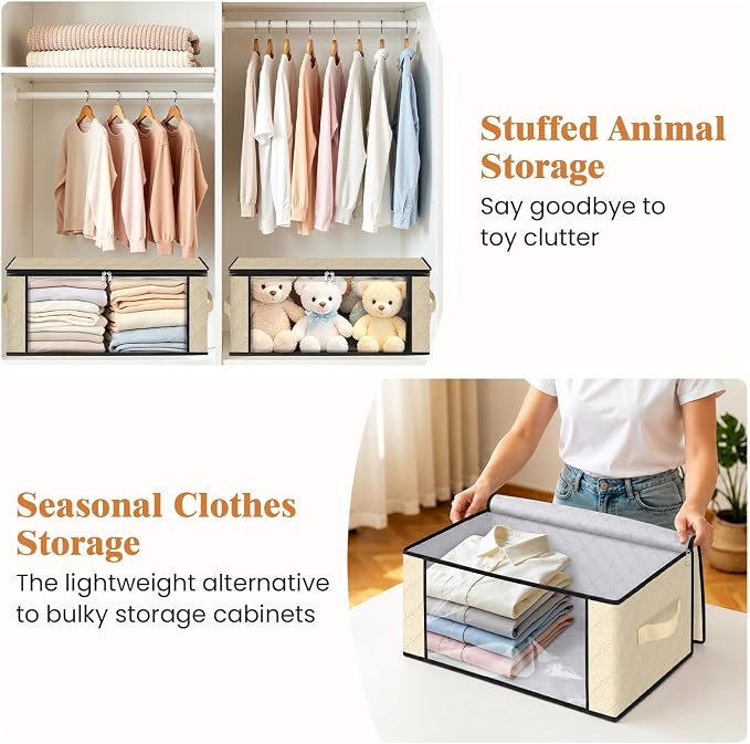 Fab totes 35L Closet Organizers, Foldable Under Bed Storage Containers
