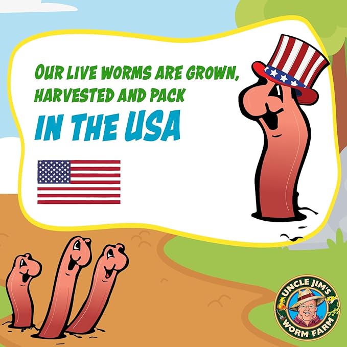 Uncle Jim's Worm Farm 500 Count Super Red European Nightcrawlers for Composting and Garden Soil Aeration | Large Nightcrawlers Improve Soil Structure and Quality for Healthier Gardens