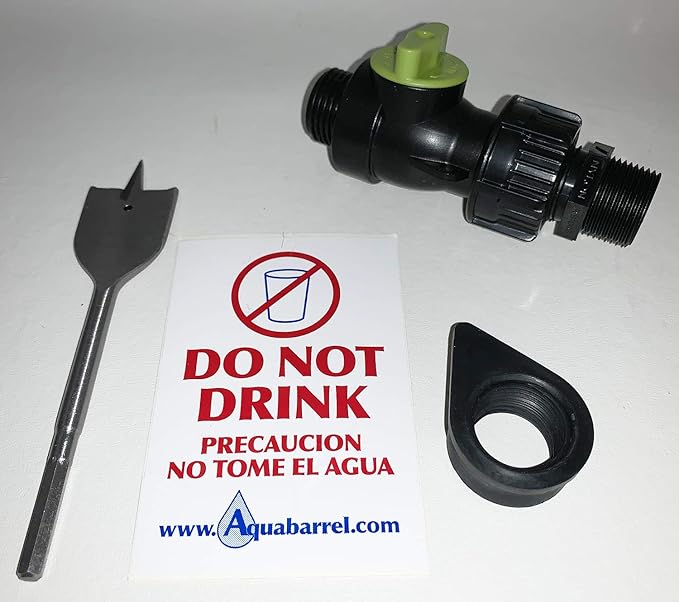 Shut Off Valve with Rubber Gasket for Rain Barrel: EarthMinded, EarthMark (1/4 Turn Full Flow with Drill Bit)