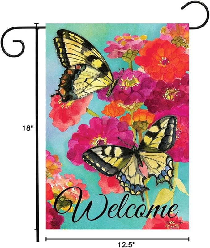 Briarwood Lane Morning Butterflies Garden Flag