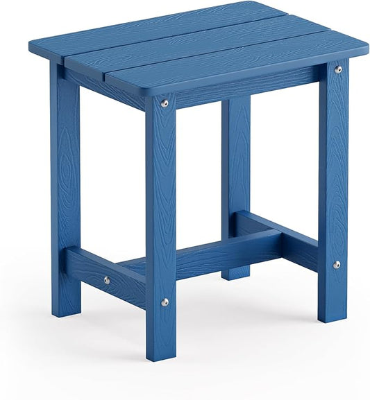 LUE BONA Outdoor Side Table, HDPS Small Outdoor Table, Adirondack Side Table, Outside End Table for Patio, Porch, Deck, Weather Resistant/Easy Maintenance/Indoor or Outside Use, Navy Blue