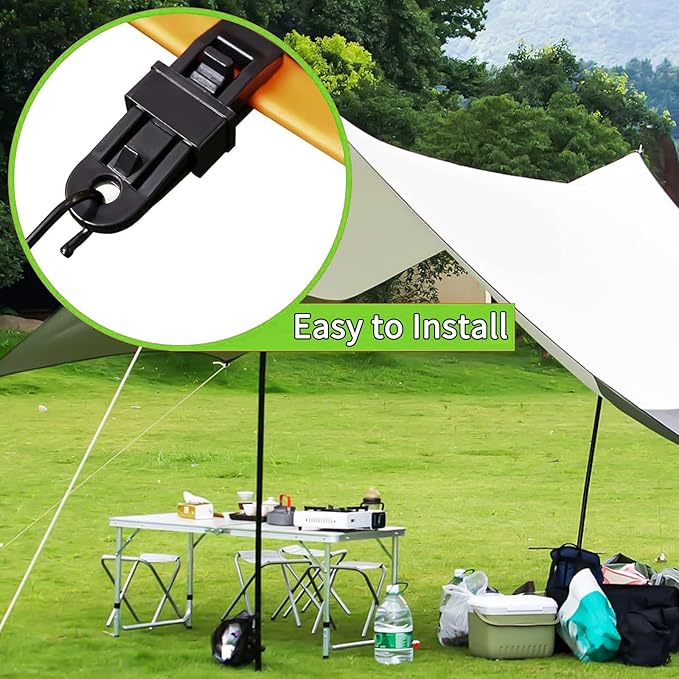 Heavy Duty Lock Grip Tarp Clips - 30 Pcs, Multipurpose Fix Clamp for Awnings, Camping Tent, Caravan Canopies & Shade Cloth (Black)