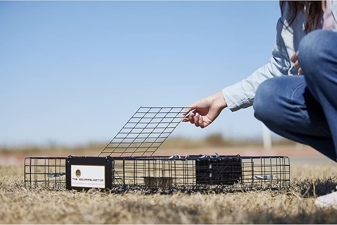 Rugged Ranch 4‑Pack Squirrelinator Multi‑Catch Squirrel Trap with Basin, Wire Cage, 25"x15"x6.5" Each - Live Catch‑and‑Release, 2‑Door Humane Rodent Control, No‑Poison Outdoor Use