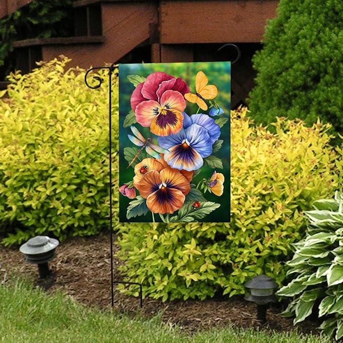 Briarwood Lane Pansy Trio Garden Flag