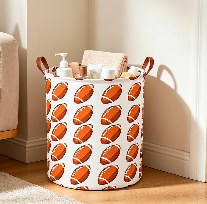 CLOCOR Laundry Basket,Waterproof Laundry Hamper,Room Decor,Gift Basket(Rugby)