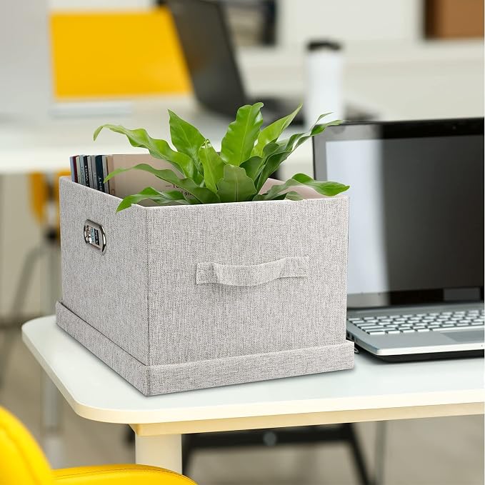 Storage Bins with Lids Fabric Closet Organizers Cubes Office Organization