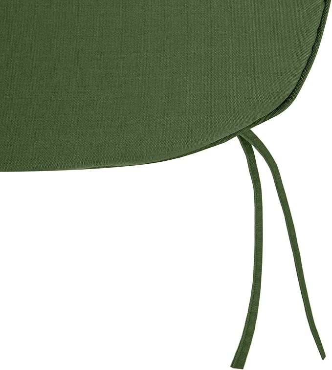SleepMan Outdoor 17"x16" Chair Cushions with Ties Set of 4, Water Resistant All Weather U-Shape Seat Pads for Patio Garden Furniture Indoor (Set of 4, Moss Green)
