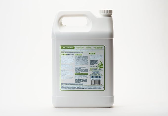 Wondercide - Flea and Tick Spray Concentrate for Yard and Garden with Natural Essential Oils – Kill, Control, Prevent, Fleas, Ticks, Mosquitoes and Insects - Safe Around Pets, Plants, Kids - 1 Gallon