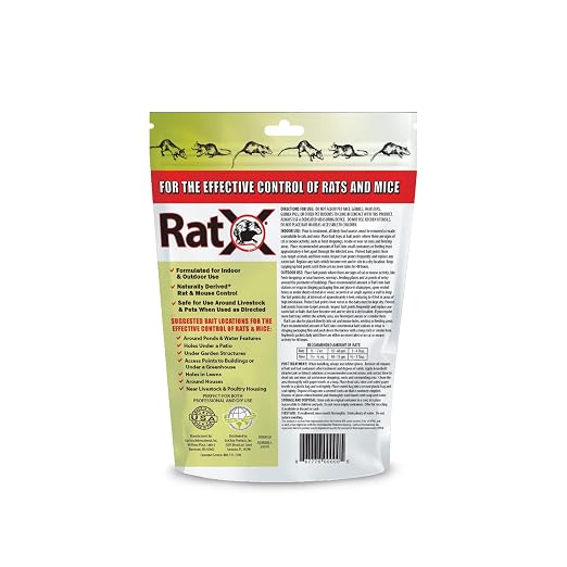 RatX Rodent Control Bait Pellets for Rats & Mice – Poison Free, Pet Safe Indoor & Outdoor Use Pellets 18 oz. Bag