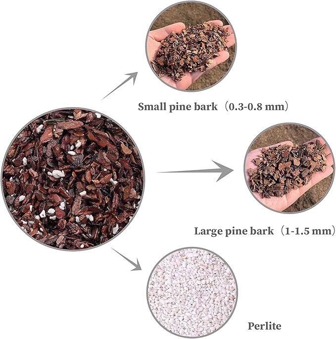 Doter All Purpose Soil Potting Mix - Orchid Bark & Organic Perlite for Plants - All Natural Soil Media Has Good Drainage for Planting or Orchid Repotting (1 qt)