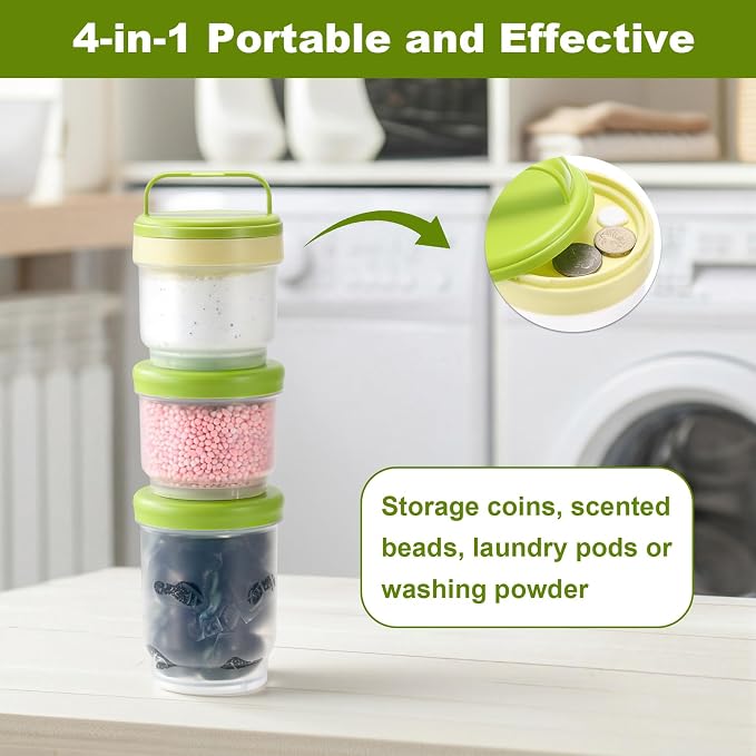 Portable Laundry Detergent Dispenser with Handle, 3 Tier Stackable