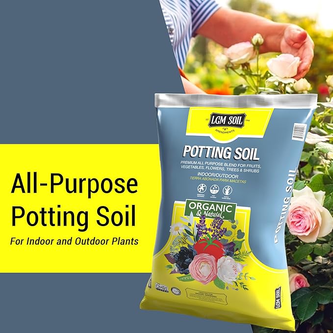 Soil All-Purpose Potting Soil Mix - Organic Houseplant Soil - Natural Potting Mix for Indoor & Outdoor Plants - Potting Soil for Gardening - Ideal for Rooting Cuts & Germinating Seeds (0.5 Cu Ft)