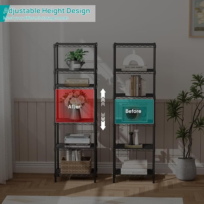 SINGAYE Metal Shelves Wire Shelving Storage Standing Adjustable Shelf Unit