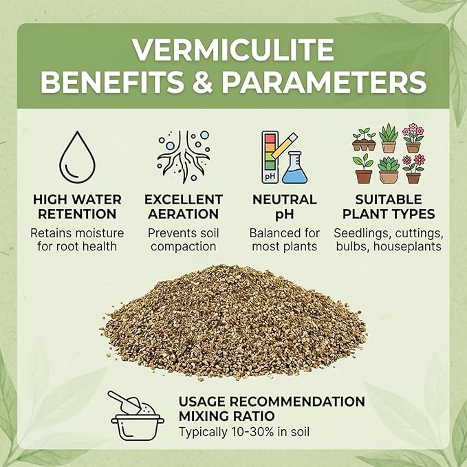 Sukh 29OZ Vermiculite - Organic Vermiculite for Gardening Plants Fine Horticultural Soil Amendments Bulk Additive Perfect Potted and Garden Professional Grade 1-3mm