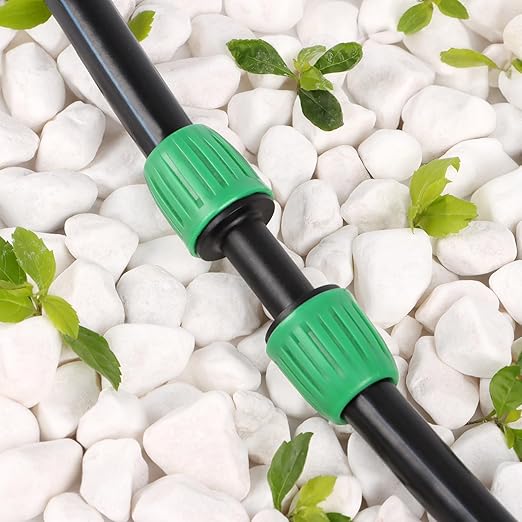 RedChili 14 Pcs 1/2 Inch Irrigation Tubing Coupling Fittings, (1/2" ID x0.6-0.65" OD) 16mm Drip Tubing Barbed Locked Nuts Connectors Anti-Drop 1/2" Coupler Parts for Garden Lawn Irrigation System