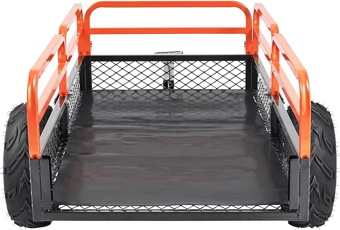 VEVOR ATV UTV Trailer Tow Behind Dump Cart, 1500lbs 15 Cubic Feet, Heavy Duty Yard Garden Trailer Pull Behind Dump Trailer for Lawn Mower Tractor