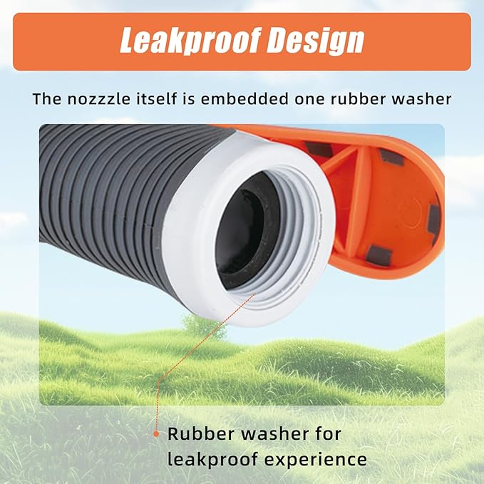 Garden Hose Nozzle Sprayer– this high heavy-duty spray nozzle offer 8 watering patterns for watering plants, lawns & gardens, washing cars, household (Grey Orange)
