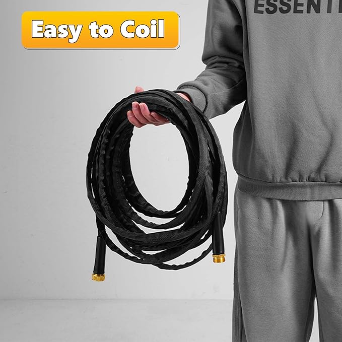 5FT Short Garden Hose – Kink-Free, Non-Expanding, Lightweight, Ideal for Connecting Extensions & Short-Distance Use (Balcony, RV, Bathroom) – Black