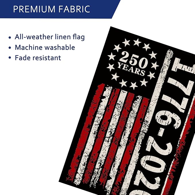 250 Anniversary Usa Garden Flags for Outside, 250 Anniversary USA Flag 1776-2026 Commemorative USA 250th Anniversary Banner 4th of July Decorations Patriotic Yard Sign Double-Sided Waterproof House Flag 28x40 Inch 250 Year American Flag