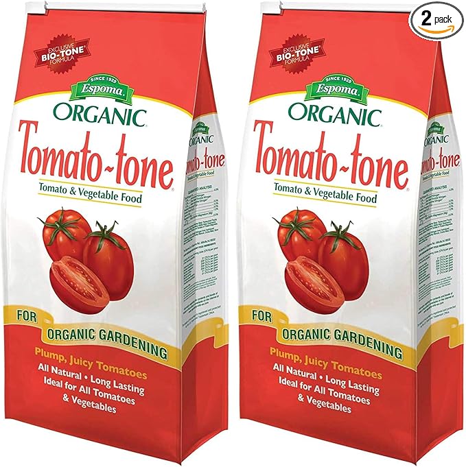 Espoma Tomato-Tone Organic Fertilizer - 2 Pack, 4 lb. Bag Each, Perfect for Tomatoes, Prevents Blossom End Rot, Complete Balanced Feeding