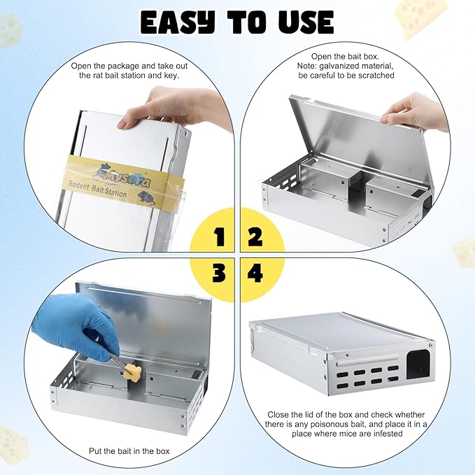 6 Packs Multi Catch Mouse Trap Invisible Mice Trap Rodent Humanized Silver Rat Traps for Indoor Outdoor Rat Control Pet and Security