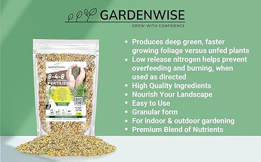Gardenwise 8-4-8 Professional Palm Tree Fertilizer Plant Food; for Indoor Potted Plants and Outdoor Landscape Palm Trees; Quick-Release Nitrogen Fertilizer and Continuous Feeding (1/2 Quart)