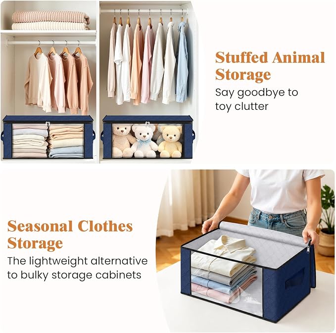 Fab totes 35L Closet Organizers, Foldable Under Bed Storage Containers