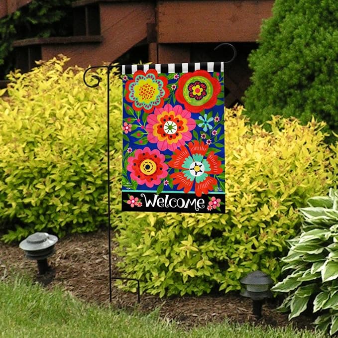 Bright Blooms Spring Garden Flag Floral Primitive 12.5" x 18" Briarwood Lane