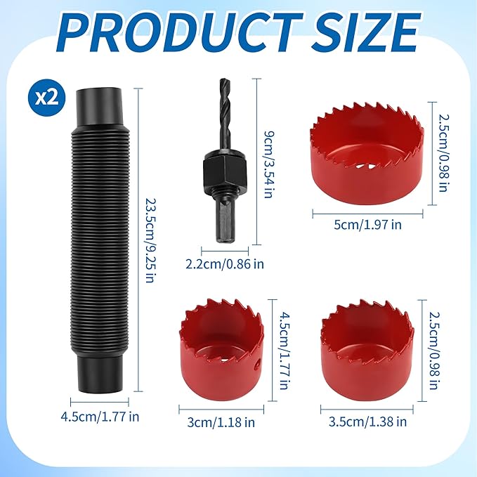 NBPLUS Rain Barrel Hose Connector Kit, linking Rainwater Overflow Barrels, Includes Hole Saw, Gaskets & Downspout Extension Diverter Adapter Accessories Parts Leak-Free Connection