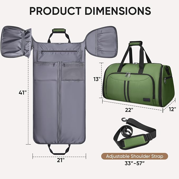 BALEINE Garment Bags for Travel, Water Resistant Carry on Suit Bag