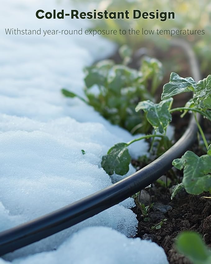 Pawfly 500 ft. 1/4" Drip Irrigation Tubing, Blank Distribution PVC Tubing for Drip Irrigation System, Drip Irrigation Hose Roll for Garden Watering System