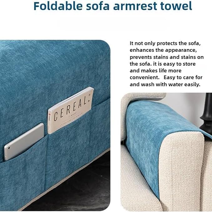 2 Pack Armchair Caddy for Couch Remote Control Holder Recliner Armrest Organizer Non Slip Sofa Arm Chair Caddie with 3 Pocket Storage for Magazine, Tablet, Phone, iPad (Yellow)