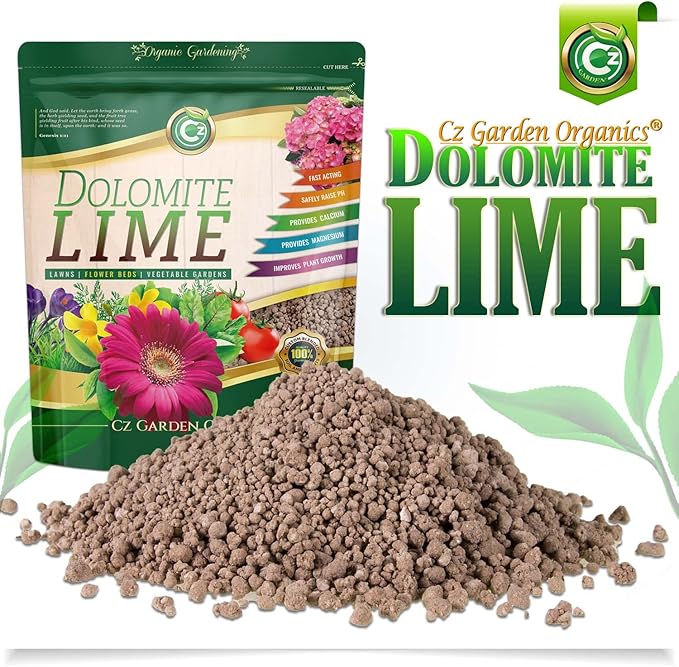Organic Dolomite Lime 5LB Prilled - Made in USA - OMRI Listed - Garden Soil Amendment Fertilizer. Calcium/Magnesium Additive. Safely Stabilize pH. Cures Blossom End Rot in Tomatoes.