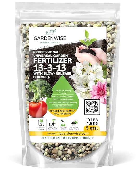 Gardenwise Professional Universal Garden Fertilizer 13-3-13 with Slow-Release Formula (20 QUARTS)