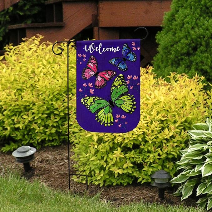 Butterfly Trio Spring Burlap Garden Flag 18" x 12.5" Briarwood Lane