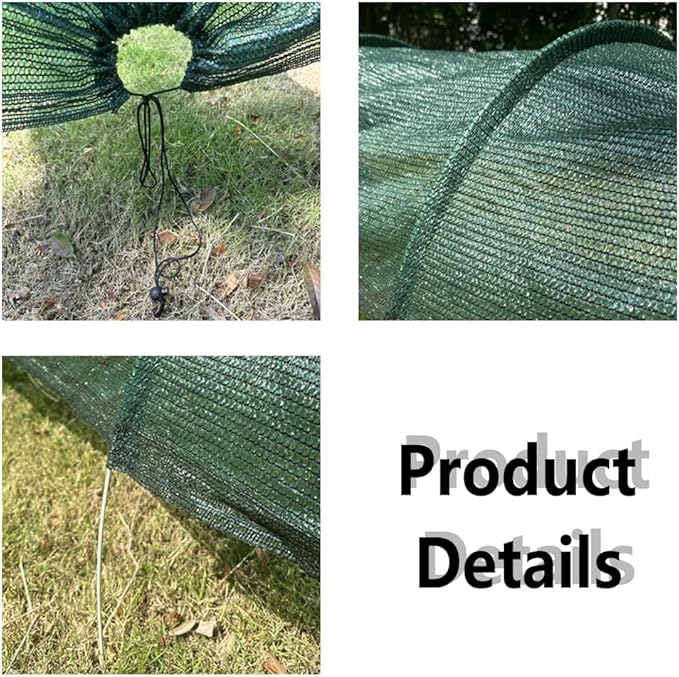 Garden Tunnel Shade Net Cover, Greenhouse Protection Mesh, Portable Row Covers for Plant Cover, Green Shade Protection Netting (Green)