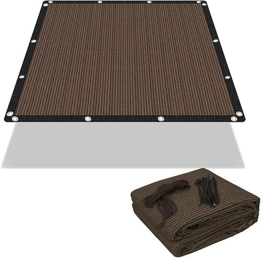 FAIR WIND 90% Sun Shade Cloth with Improved Grommets 6' x 6' Outdoor Sun Screen Fabric Cover for Patio Garden Pergola Canopy - Mocha