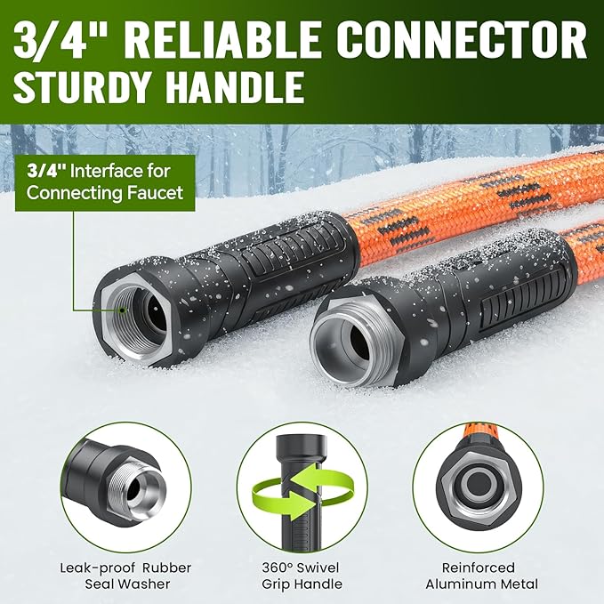 Garden Hose 50 ft, Water Hose Heavy Duty, Flexible Lightweight Non-Expanding Hose with 10 Function Sprayer, Leak-Proof, Burst-Resistant, High-Pressure, Anti-Kink, Garden Gifts for Men Women