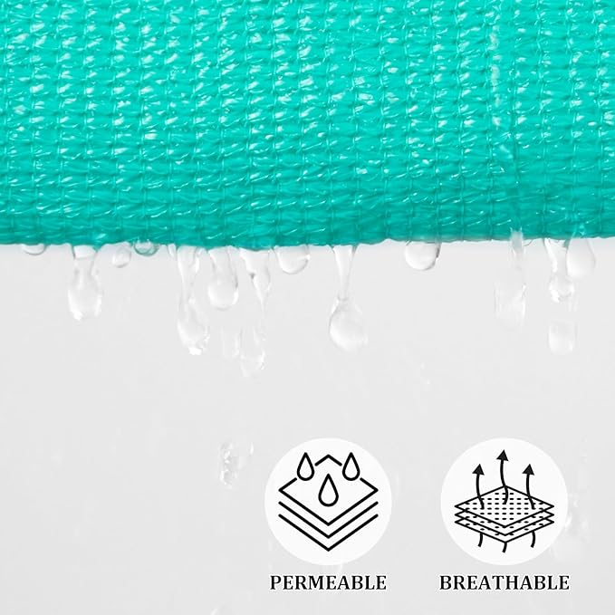 Shade&Beyond Custom 10'x14' Sun Shade Sail Canopy Rectangle UV Block Breathable Curved Sunshade for Backyard Yard Deck Outdoor Facility and Activities, Turquoise (We Make Custom Size)