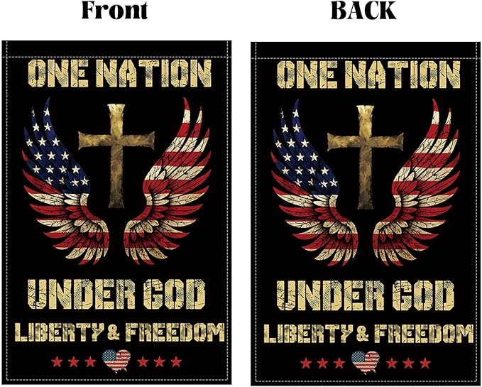 12X18INCH 250th Anniversary USA 1776-2026,Eagle Cross Design One Nation Under God Garden Flag Patriotic Signs Hanging Decor Outdoor Yard Decor (Z)