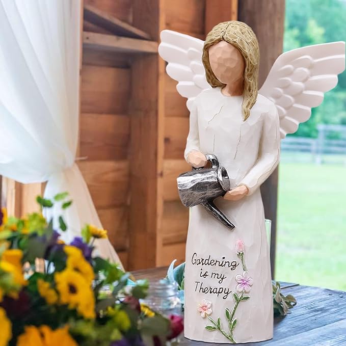 Gardening Gifts for Women, Gift for Gardeners Woman, Garden Gifts Women, Unique Gardening Gift, Garden Angel, Sculpted Hand-Painted Angel Figurine