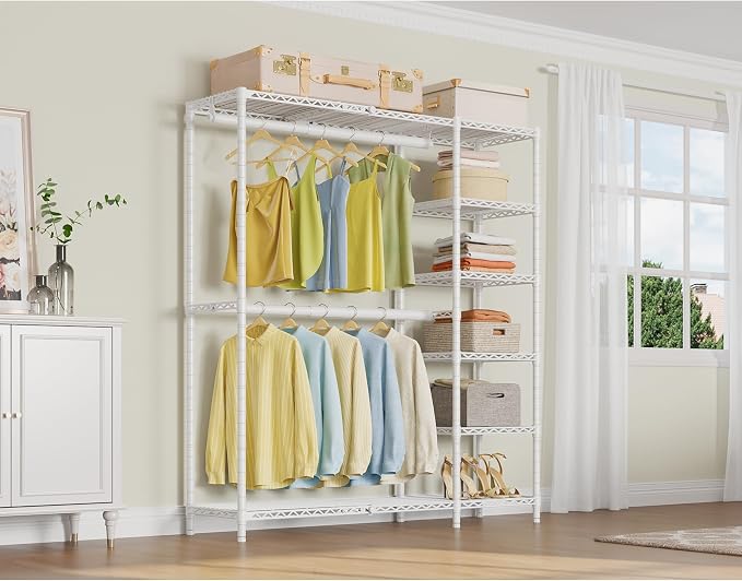 VIPEK X2 Expandable Clothes Rack Portable Closet Organizer System White